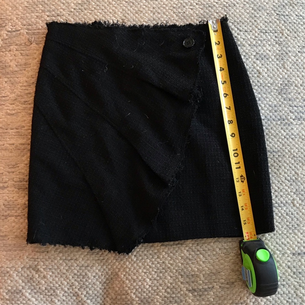 M Missoni asymmetrical black tweed mini skirt